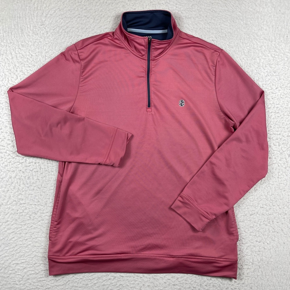 IZOD Pullover Mens Large Pink Saltwater Relaxed Classics Quarter Zip Performance